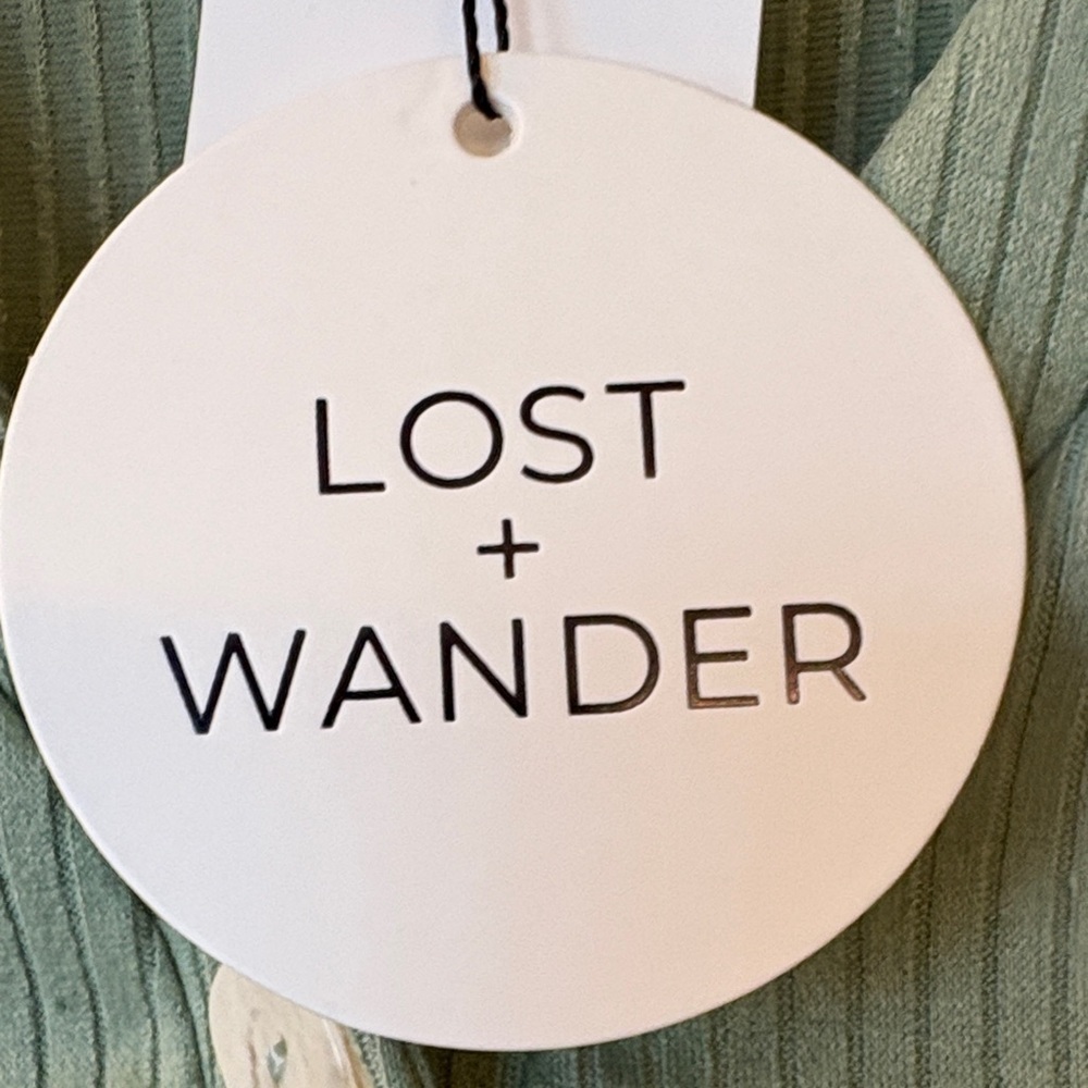 Lost + Wander Olive Ribbed Button-Down Top - Picture 4 of 9